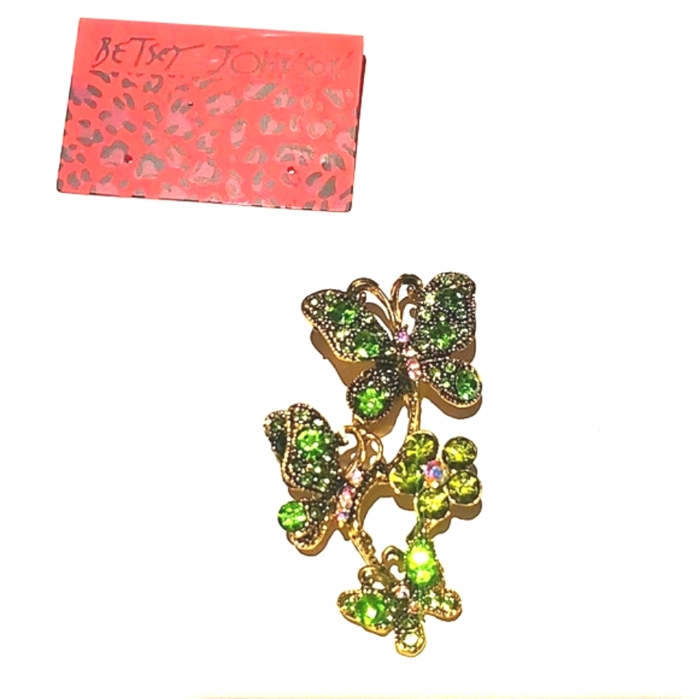 Betsey Johnson style Green Butterfly Brooch NWT #A1